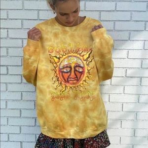 Yellow Sublime Tie-Dye Crewneck Sweatshirt